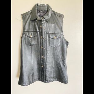 Black leather Vest